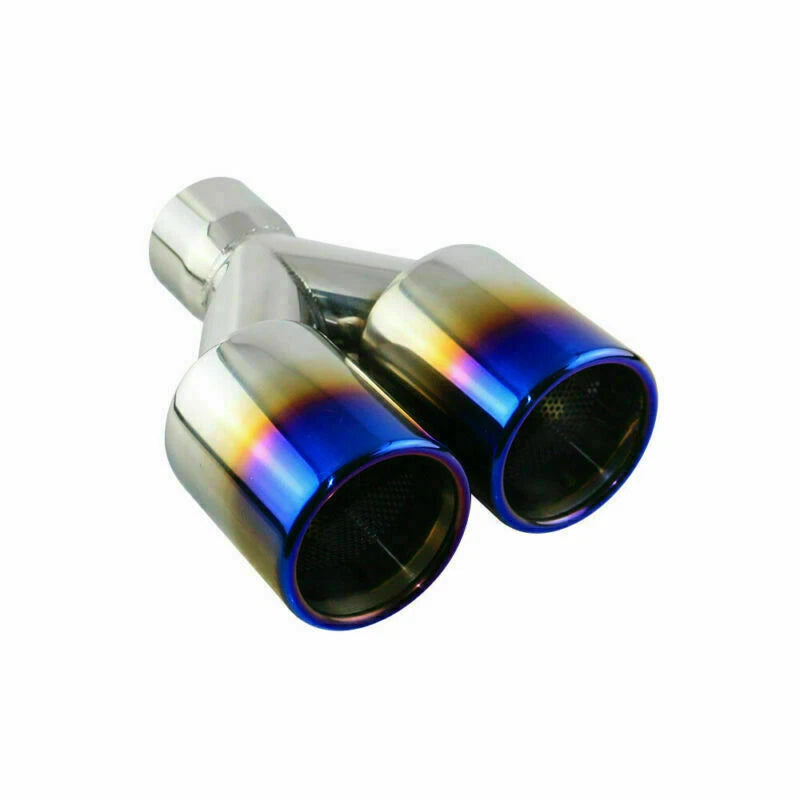 Lot de 2 Embouts d’Échappement Doubles Universels – Acier Inoxydable Poli – Entrée 2.5" / Sorties 3.5"